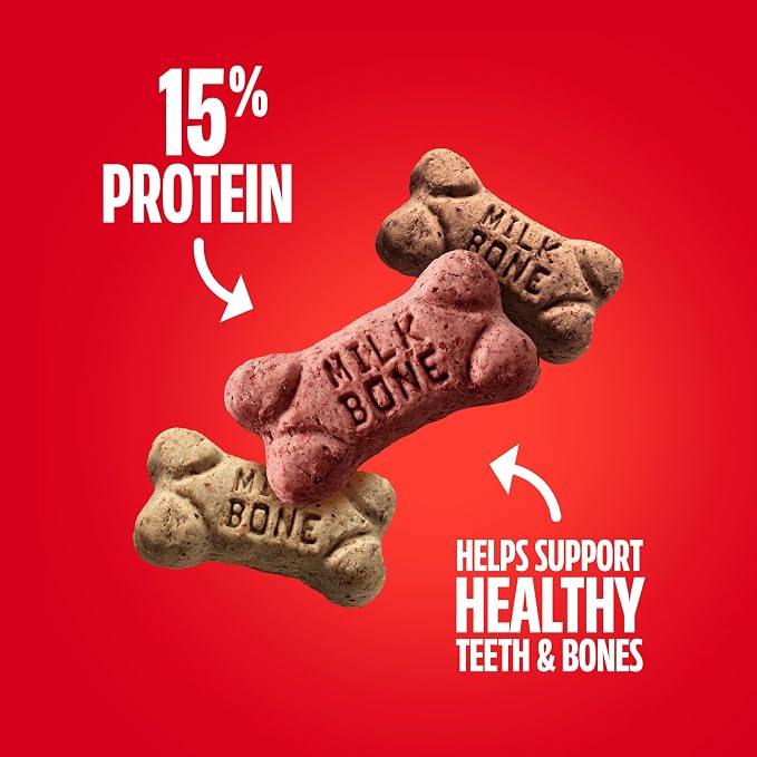 Milk-Bone Flavor Snacks Mini’s Dog Treats, 20 To-Go Bags | 2.5-oz. bags, 5 flavors per box (beef, chicken, turkey, bacon & sausage flavors with other natural flavors)