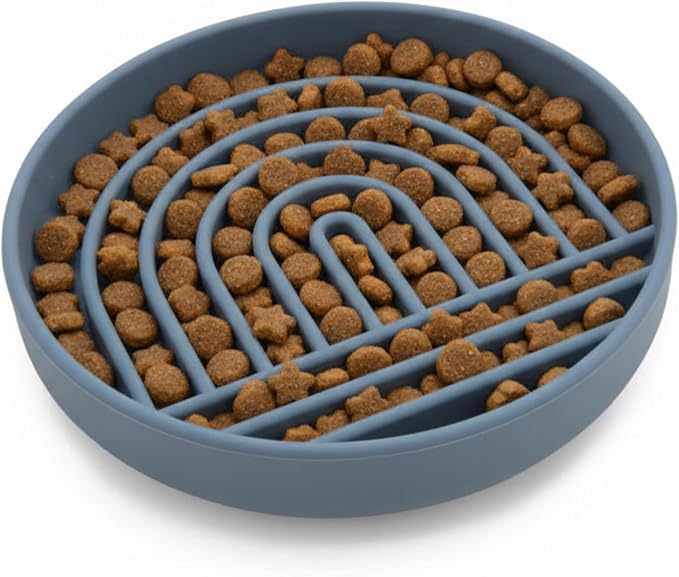 Should We Go? Slow Feeder Dog Bowls - Medium Size Silicone Slow Eating Dog Bowl for Puppies & Dogs with Suction Cup -Dishwasher-Safe, Lick Mat Design, Reduces Gulping,for All Breeds,7.5”x1.5”- Ocean