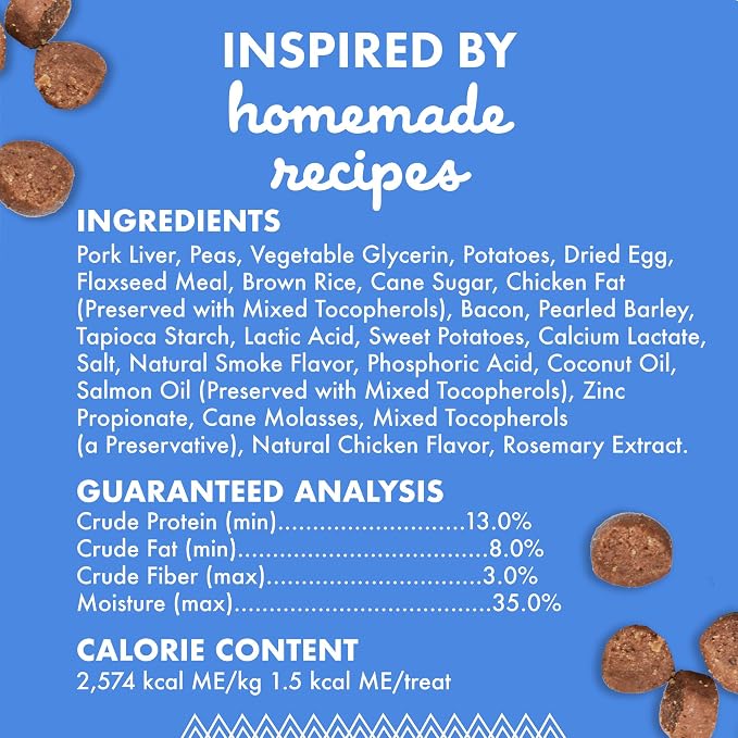 Buddy Biscuits Trainers Training Bites Soft & Chewy Dog Treats, Bacon, 10 oz. Pouch | Made with Natural Pork Liver, Free of Corn, Soy, Or Artificial Flavors, Baked in the USA, Only 1.5 Calories Per Treat