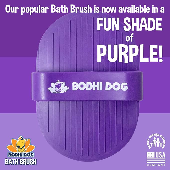 Bodhi Dog Shampoo Brush - Pet Grooming & Bath Supplies for Dogs and Cats - Bath Brush for Long & Short Hair - Premium Scrubber for Shower, Showerhead, Sprayer & Bathing (Two Pack, Purple)