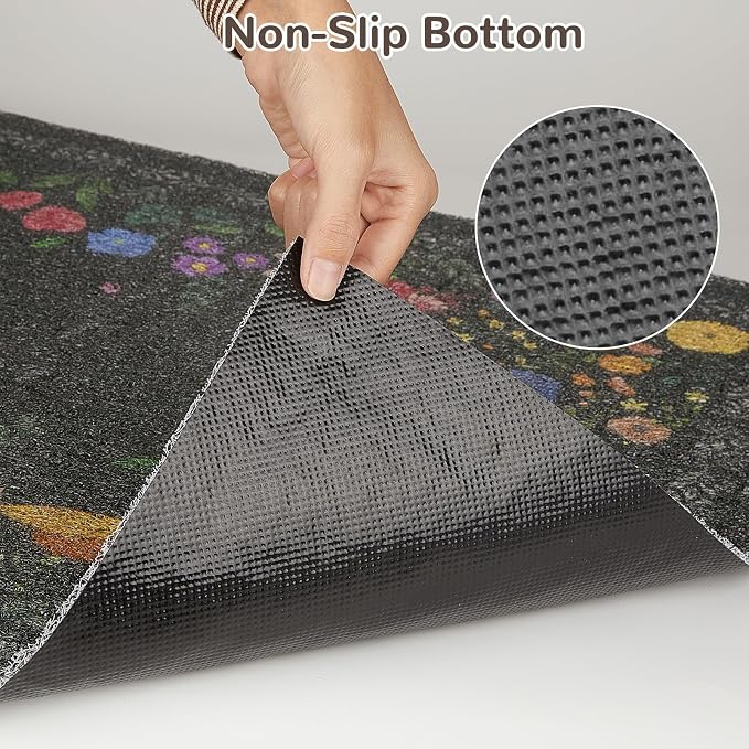 Unicorn Catcher 24"x15" Cat Litter Mat Non-Slip Washable Litter Box Mat | High-Density PVC Litter Catcher Mat Efficiently Traps Scattered Litter From Paws To Keep Floors Clean
