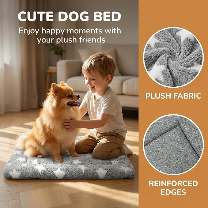 Dog Bed Mat - Soft Crate Pad for Kennel, Durable Pet Bed for Small Dogs & Cats - Comfort Support for Pet Crate, Cage, House