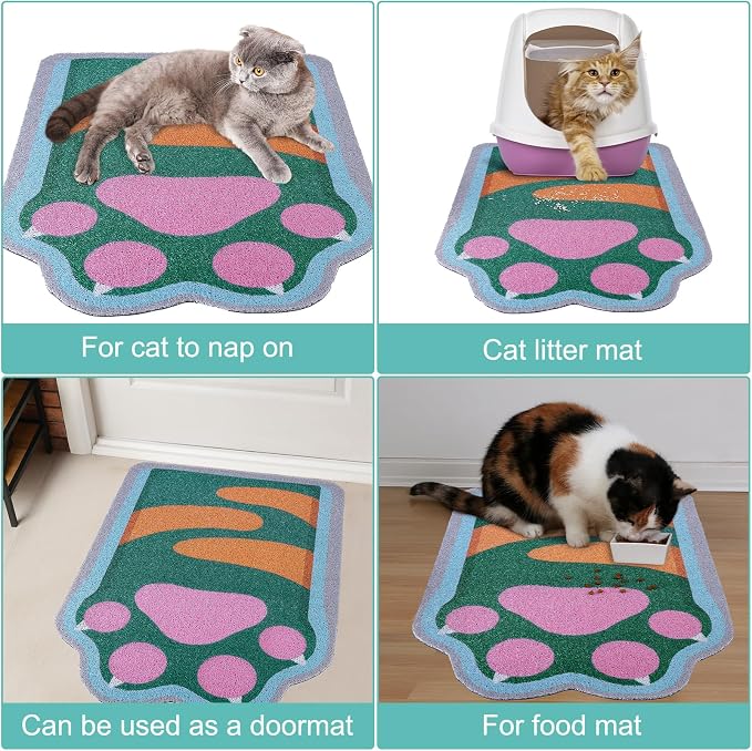 Unicorn Catcher Large Cat Litter Mat, 33.5"x22.4" Litter Trapping Mat | Kitty Litter Mat With Soft PVC Loop Mesh And Non-Slip Backing For Easy-Clean Floor Protection And Home Decor