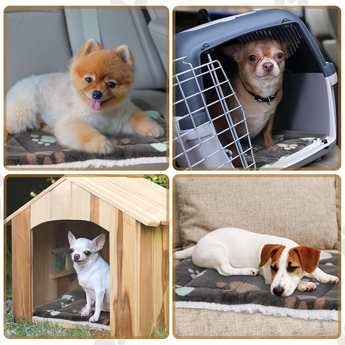 4 Pack Soft Pet Bed Mat Small Dog Crate Fleece | Tuanse Soft Pet Beds Mat Small Dog Crate Fleece,21 X 14 Inches,Black