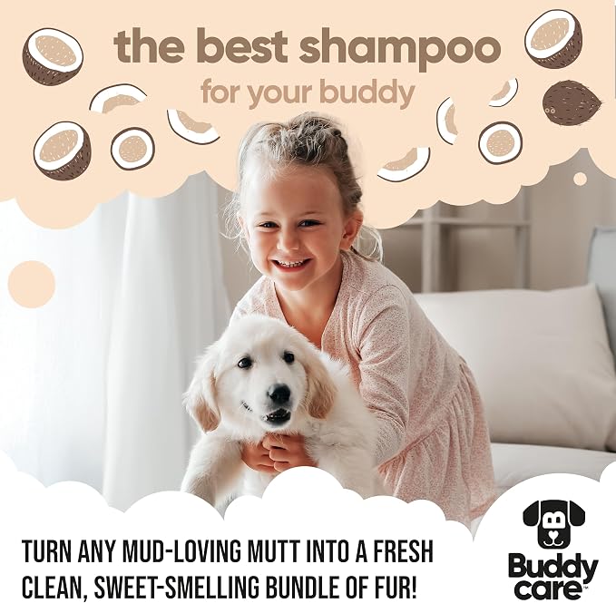 2in1 Dog Shampoo & Conditioner by Buddycare | Coconut Scented | with Aloe Vera and Pro Vitamin B5 (50.72oz)
