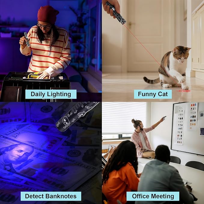 Waputne Interactive Cat Toys with 7 Adjustable Mode, Battery Level Display Screen,USB Rechargeable & Portable – Cat Toy for Indoor Cats,Training & Exercise Fun