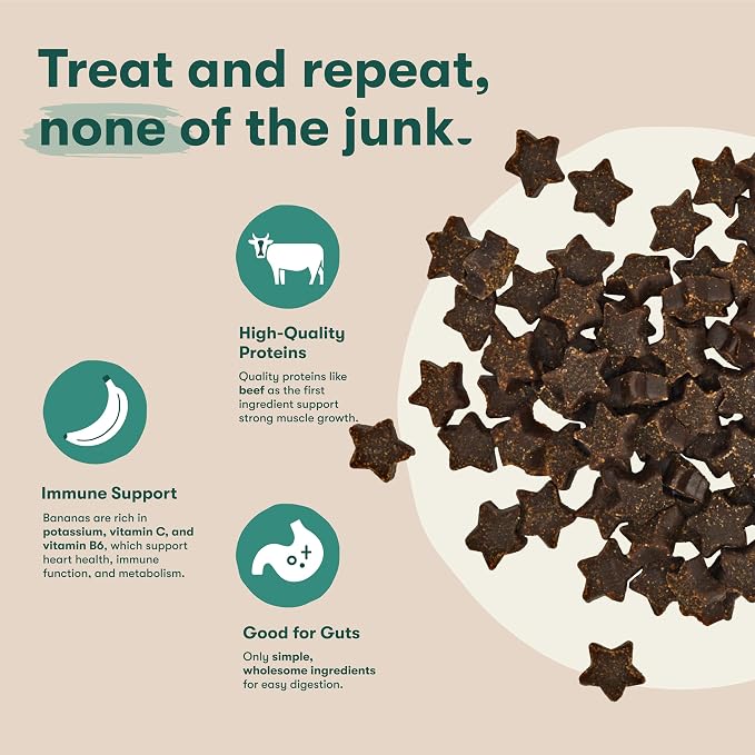 Jinx Dog Training Treats, Bite-Sized Training Treats for Dogs, Beef, 4oz | 6 Pack Healthy Dog Treats Training with Grass-Fed Beef, Vitamins for Immunity & No Fillers for Puppies, Adults & Seniors