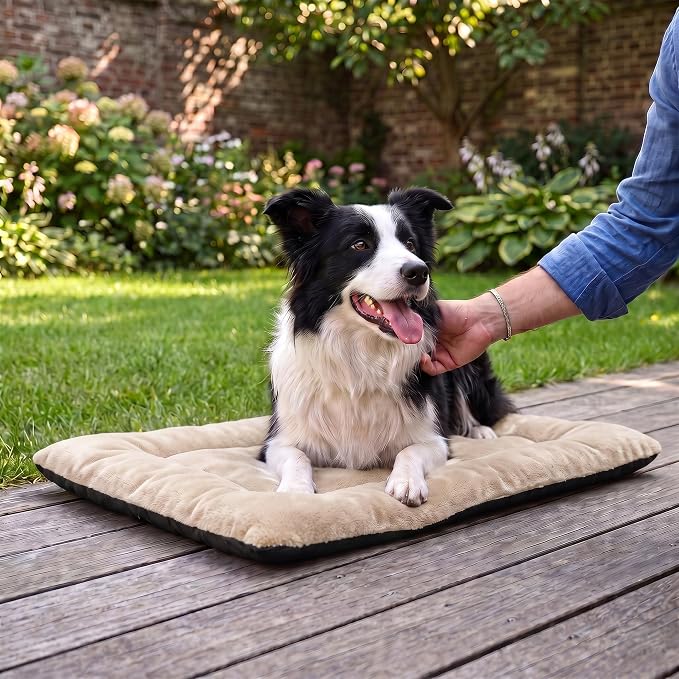 Dog Bed 36" for Metal Crate Pad,Washable Sleeping Mat for Medium/Large Pets | Soft faux rabbit fur, non-slip,machine wash/dry, plush cushioning, for crates, floors & travel, multiple sizes for all breeds