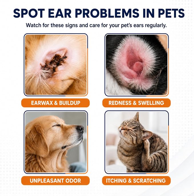 Dog Ear Cleaner Drops & Ear Wipes Kit – Advanced Pet Ear Cleaning Solution with Hypochlorous Acid, Helps Relieve Itchy Ears, Removes Wax & Odor, Gentle for Dogs & Cats