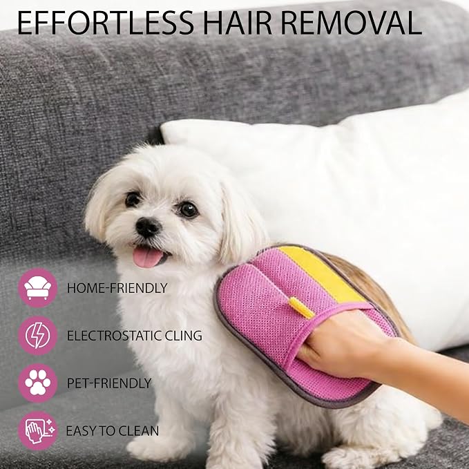 Pet Grooming Glove Set for Dogs & Cats – Premium Pet Hair Removal Glove with Free Nail Clippers & Nail File