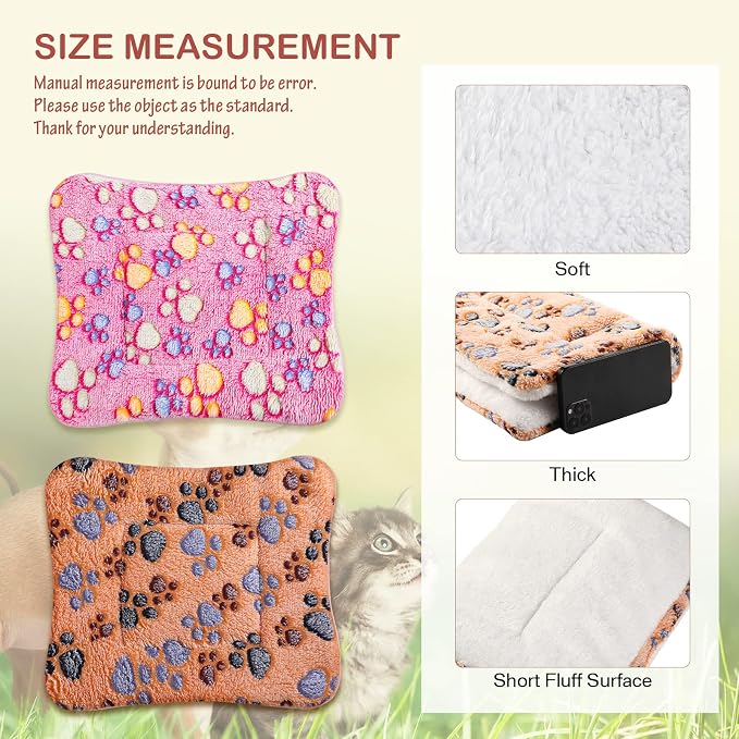 4 Pack Soft Pet Bed Mat Small Dog Crate Fleece | Tuanse Soft Pet Beds Mat Small Dog Crate Fleece,13 X 19 Inches,Vivid Color