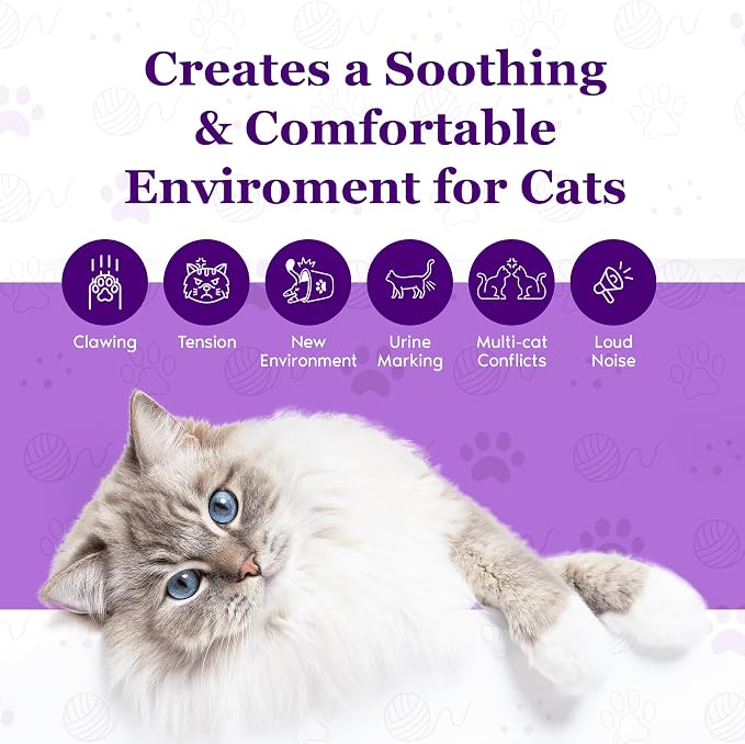 Purrfect Cat Calming Diffuser | Stress Relief for Pets | Multi Cat Calming Pheromone Diffuser | Soothing Pheromone Technology | Long-Lasting Effect for up to 30 Days