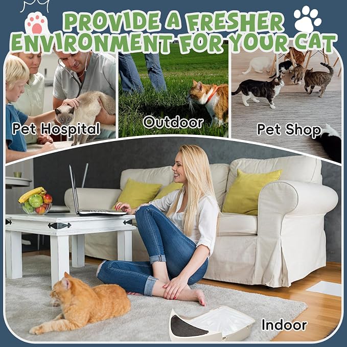 120 Pack Litter Box Robot 3 4 and 5 Waste Bags, 1.5 Mils Thick Drawstrings Closure Cat Litter Box Bags Liners Compatible with Automatic Self-Cleaning Robot, Replacement Waste Drawer Liners