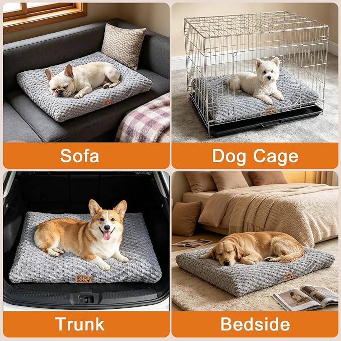 Dog Bed for Small Dogs Up to 30 lbs, 23" x 18"Plush Corduroy Pet Bed with Non-Slip Bottom, Washable Puppy Bed for Crate, Sofa or Travel (Grey)