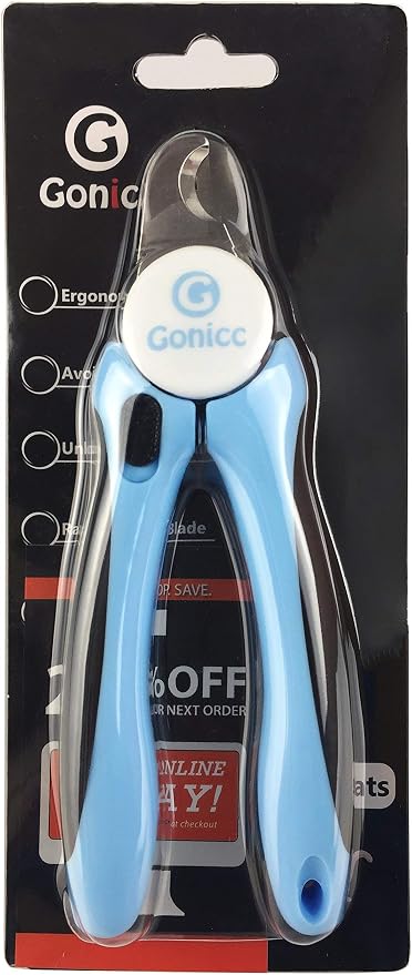 gonicc Dog & Cat Pets Nail Clippers and Grooming Brush. Nail Clippers with Safety Guard to Avoid Overcutting, Free Nail File. Dog Brush Effectively Reduces Shedding by Up to 95%. Professional Groomin