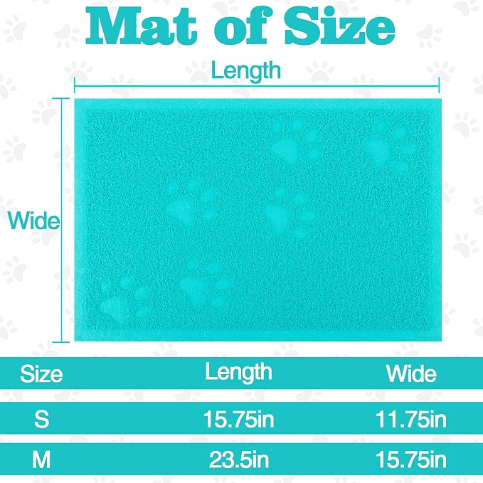 Darkyazi Cat Litter Box Mat for Floor Litter Trapping Mat Non-Slip Backing, Scatter Control, Easy Clean, Water Resistant, Soft on Paws (15.75" x 11.75",Lake Blue)