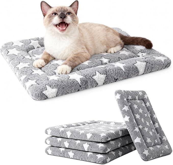 Dog Bed Mat, Reversible Crate Pads for Small/Medium/Large Dogs & Cats Sleeping, Portable & Soft, Dog Beds Crate Pad (Grey, XS(18"*14"*1.5"))
