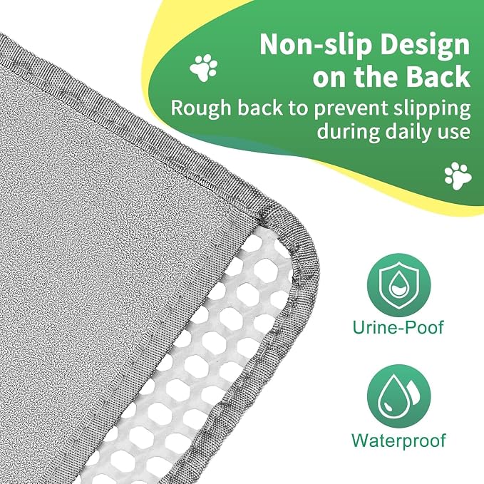 GRELY 2 Layer Cat Litter Mat, 25x16 Inch Litter Trapping Mat for Cats | 25x16 inch 2-layer litter trapping mat, non-slip, waterproof & urine proof, collapsible for easy cleaning.