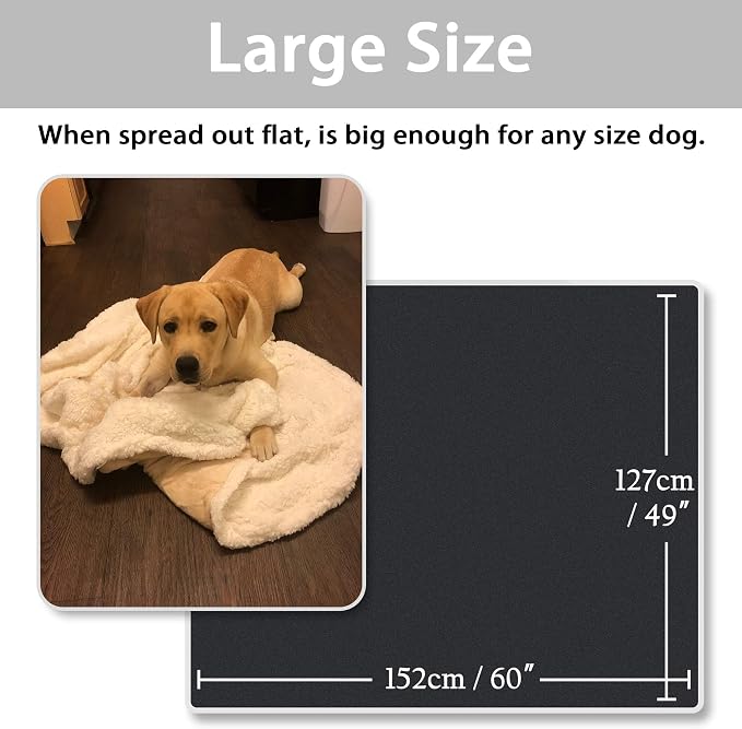 Kritter Planet Dog Blankets for Large Dogs, Soft Fluffy Fleece Pet Blankets for Couch, Sofa, Dog Beds, Car Seats, Creat, Washable, 50x60 inches, Beige