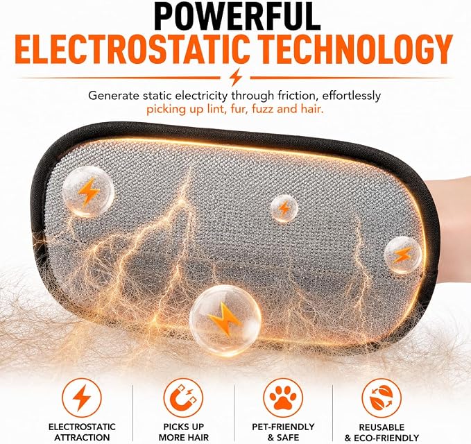 4-in-1 Pet Hair Remover Kit with Pet Hair Removal Glove, Dog Brush for Shedding, Self Cleaning Slicker Brush, Silicone Pet Hair Remover,Reusable Lint Roller for Dogs, Cats, Furniture, Carpet & Clothes