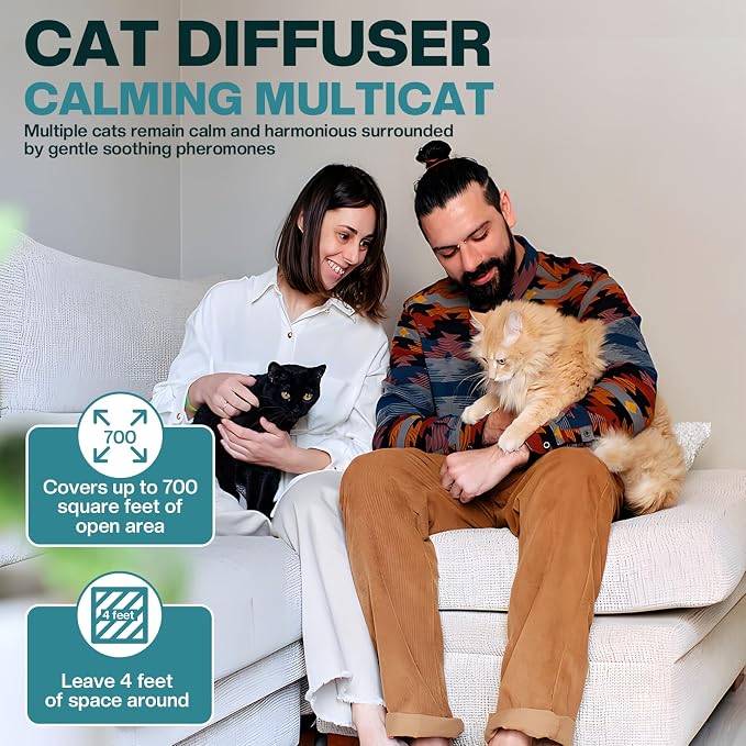 6 in 1 Cat Calming Diffuser Multicat Calming Pheromones Diffusers Relief Stress Scratching Anxiety Fighting 90 Days Calm Relaxing Pheromone for Cats kit