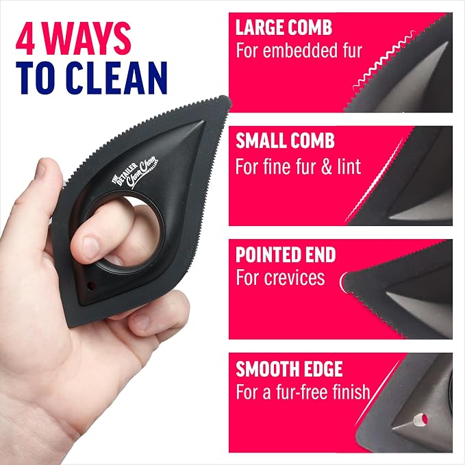 ChomChom Roller Detailer- Scraper for Pet Hair Remover and Lint - Great for CAR - Cat and Dog Hair Remover for Couch, Furniture, Carpet, Clothing and Bedding - Travel Multi-Surface Fur Removal Tool