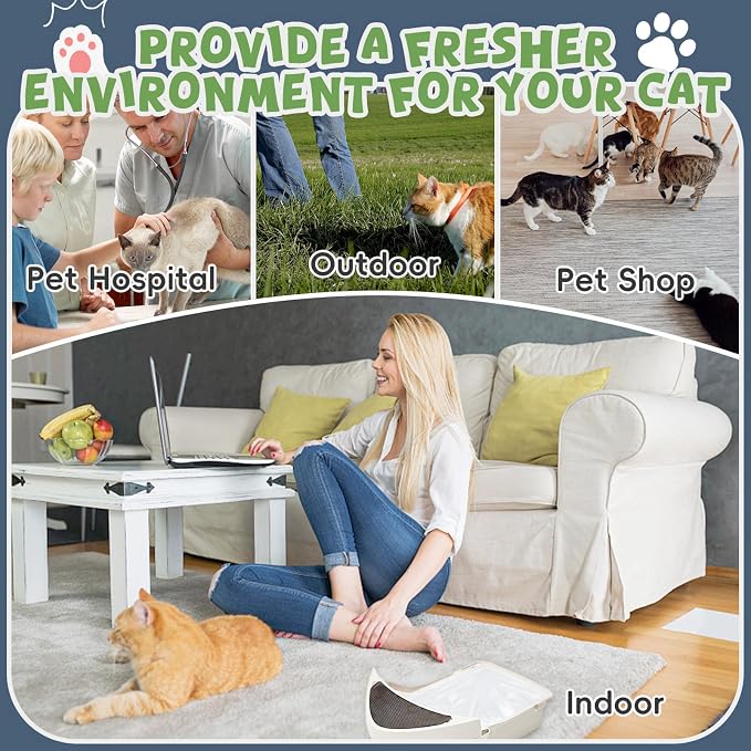 60 Pack Litter Box Robot 3 4 and 5 Waste Bags,1.5 Mils Thick Drawstrings Self Cleaning Cat Litter Box Robot Waste Liner Bags Replacement,Compatible with Automatic Self-Cleaning Robot