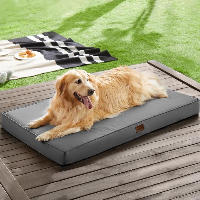BFPETHOME Outdoor Waterproof Dog Bed for Large Dogs, Washable Cover, 42" | Outdoor & Indoor Use, Waterproof, For Medium, Large, Extra Large Dogs, Orthopedic, Egg Crate Foam, Up to 90 lbs