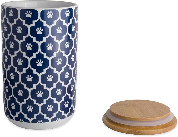 Bone Dry Lattice Collection Pet Bowl & Canister,Nautical Blue, Treat Canister, 4 x 6.5 in (Pack of 6)