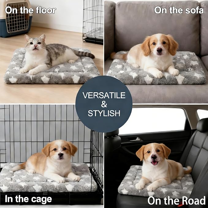 Dog Bed Mat - Reversible Dog Crate Bed Mats, Soft & Breathable Kennel Pad, Durable Crate Bed for Small Medium Large Dogs & Cats