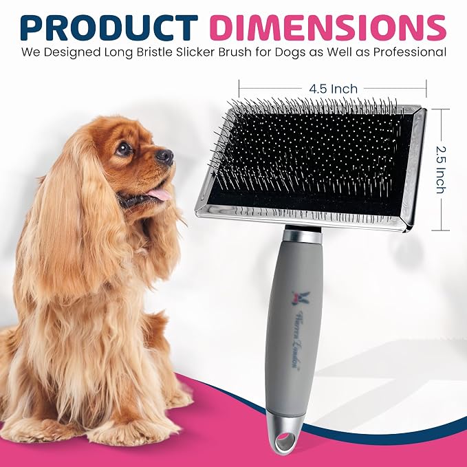 Warren London Gel Handle Slicker Brush for Dogs, Doodles & Long Coats