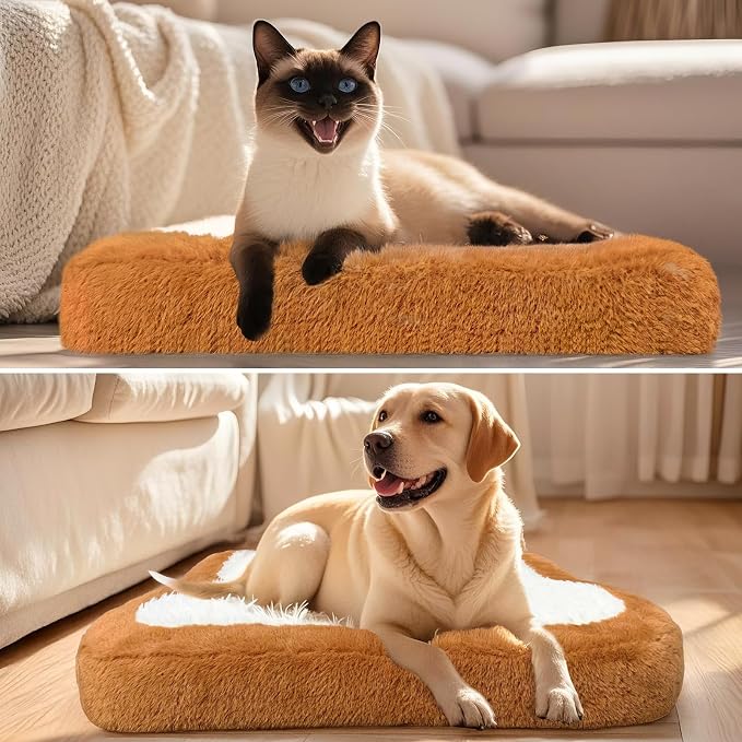 Orthopedic Dog Bed for Small Dogs, Toast Style Washable Non-Slip Pet Bed for Dogs and Cats, Puppy Kitten Washable Pet Mat Bed for Crate Home Indoor