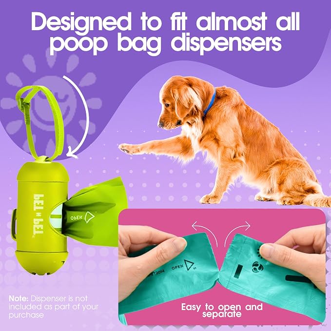 Pet N Pet 720 Counts Lavender Scented, Colorful Poop Bags for Dogs, 41% Plant Based & 59% PE Dog Poop Bags Rolls, Extra Thick Dog Waste Bag, Doggy Bag