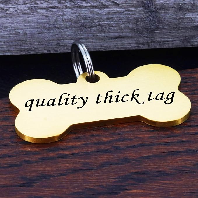 Ultra Joys Personalized Dog Tags for Pets - Durable Stainless Steel Customizable Dog Cat ID Tags - Dog Tags for Safety Optional Engraved on Both Sides -Birth Flower Dog Tag Small, Gold
