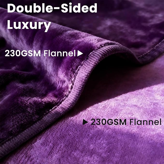 gogobunny Waterproof Blanket for Dogs and Cats, Reversible Flannel Double-Sided Furniture Protector for Couch Sofa Bed Against Spills & Pet Fur (60" x 80", Dark Purple/Light Purple)