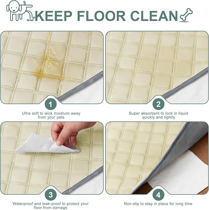 Eterish Reusable Washable Pee Pads for Dogs Large/Extra Large 36'' x 41'' 2 Pack, Absorbent Pet Puppy Dog Training Pads Non-Slip, Waterproof Whelping Potty Pads for Dogs Leak-Proof