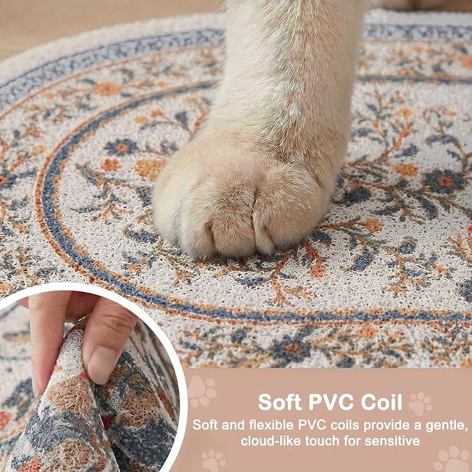 Bienbee Cat Litter Mat, 33" x 22" Dense Trapping Mesh for Litter Boxes | Litter Box Mat with PVC Mesh, Waterproof &Urineproof, Non-Slip Grip, Soft On Kitty Paws and Easy to Clean to Protect Floor