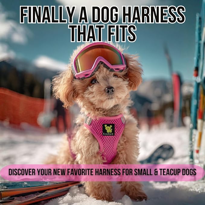 EcoBark Step in Dog Harness - Eco-Friendly Dog Harnesses for Small and Medium Breed Dogs - Reflective and Adjustable Body Halter Vest - Soft Mesh Dog Harness (Pink, Large)