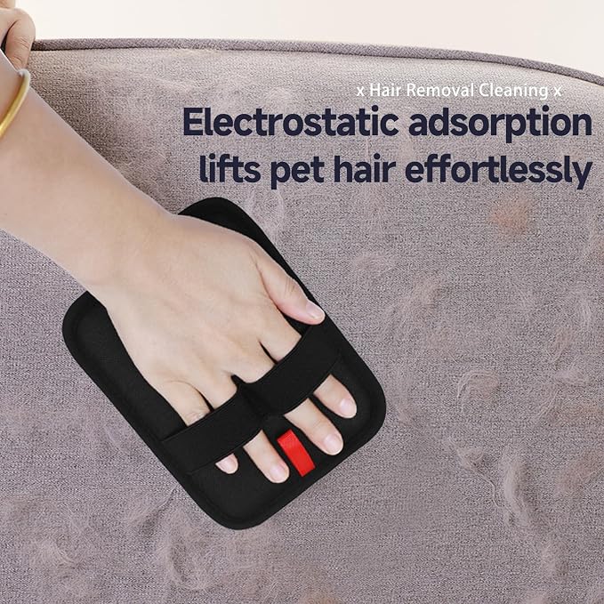 NVNAN 2-in-1 Pet Grooming Glove and Fabric Hair Remover | Dual-purpose design for brushing pets and fabric cleanup, helping manage loose fur on pets, and furnitures