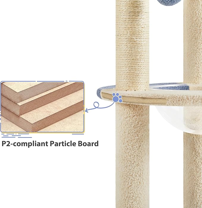 Topeakmart 35in Cat Tree Cat Tower Furniture w/Dangling Ball Platform Perch and Scratching Post for Kittens Cats