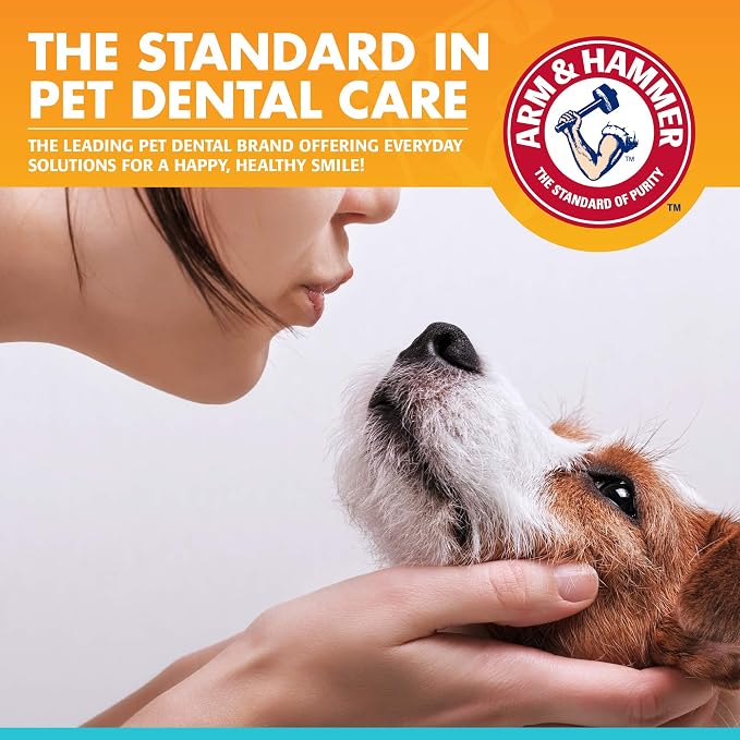 Arm & Hammer for Pets Fresh Breath Dog Dental Kit, Toothpaste, Toothbrush, and Finger Brush, Baking Soda Enhanced, Reduces Plaque and Tartar, Vanilla Ginger Flavor, 2.5 Oz