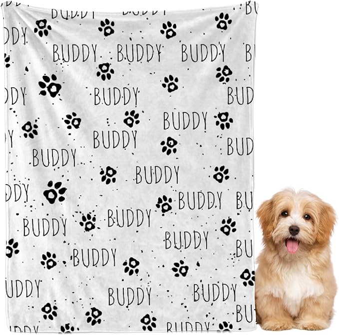Custom Dog Blankets with Pictures, Personalized Name Blanket for Pets, Customized Pet Photo Throw,The Lightweight Blanket All-Season 50"x40" for Kids