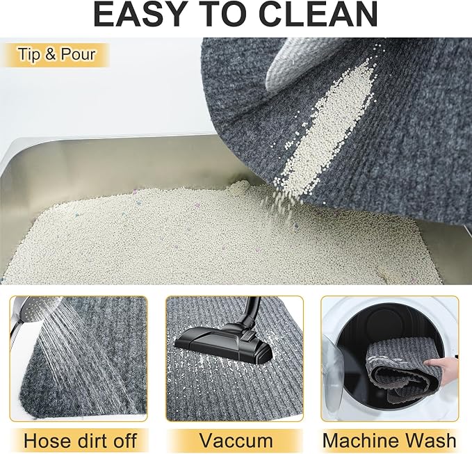 BEAUTYZOO Cat Litter Mat, 20" x 28" Litter Trapping Mat, Waterproof | Scatter Control, Absorbent Urine‑Proof, Soft On Paws, Non‑Slip, Machine Washable, For Indoor Cats & Kittens, Floor Use