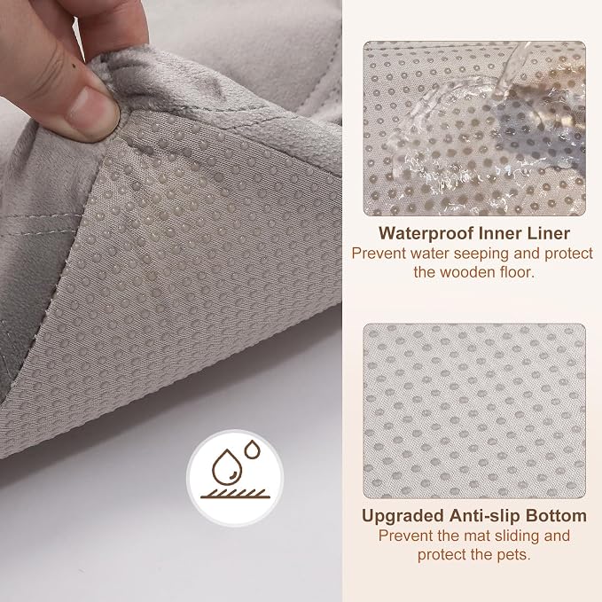 BEAUTYZOO Dog Crate Pad Washable Ultra Soft Pet Kennel Mat XLarge, 48" Gray | Ultra Soft Crate Pad,Anti-Slip Bottom,Waterproof Lining Protects Floors & Furniture,Comfortable Cozy Mats for Cage Car Travel