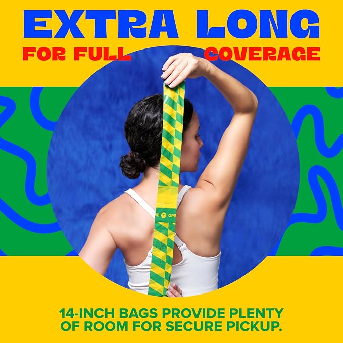 Dog Poop Bags Rolls 270 Count (18 Rolls) - 14" Long, Ultra-Thick, up to 300% Stronger Unscented Poop Bags for Dogs - Leak Proof Pet Waste Bags with 30% Plant-Derived Materials