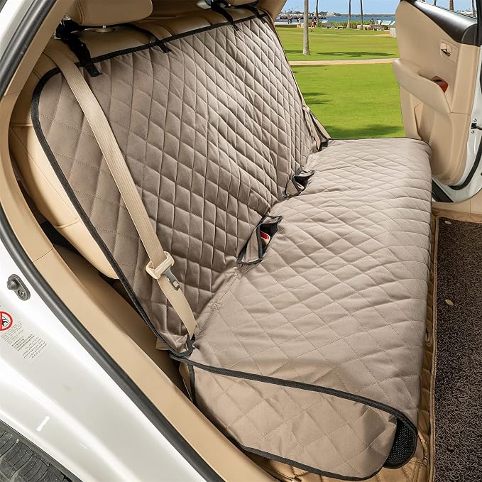 VIEWPETS Bench Car Seat Cover Protector - Waterproof, Heavy-Duty and Nonslip Pet Car Seat Cover for Dogs with Universal Size Fits for Vehicles, Trucks & SUVs