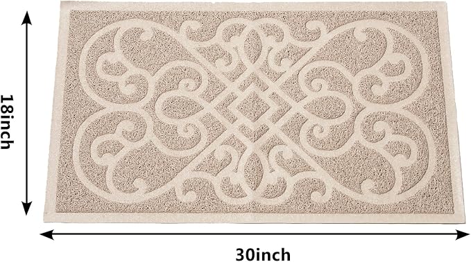 PetLike Cat Litter Box Mat, Thick Kitty Litter Trapping Mat, Durable,Waterproof &Washable with Non-Slip Backing, Soft on Kitty Paws and Easy to Clean, BPA Free