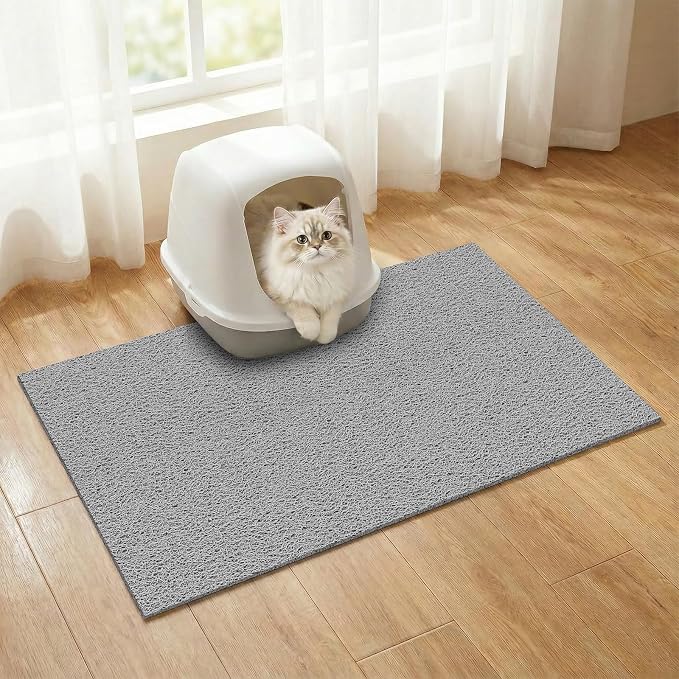 Bohemian Kitty Litter Mat 24"x17",Non-Slip Litter Box Mat, Washable Cat Litter Rug Catcher,Double-Layer Litter Trapping Mat for Scatter Control, Easy Clean Cat Food Mat & Floor Protector