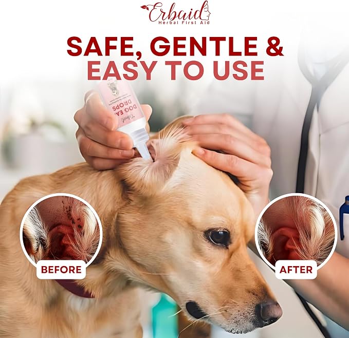 Dog Ear Cleaner – All Natural Ear Drops for Dogs Ear Infection – Eliminates Yeast Odor, Loosens Wax, Prevents Infections, Relieves Itching – Safe, Gentle, Effective Itchy Ear Relief, Made in USA