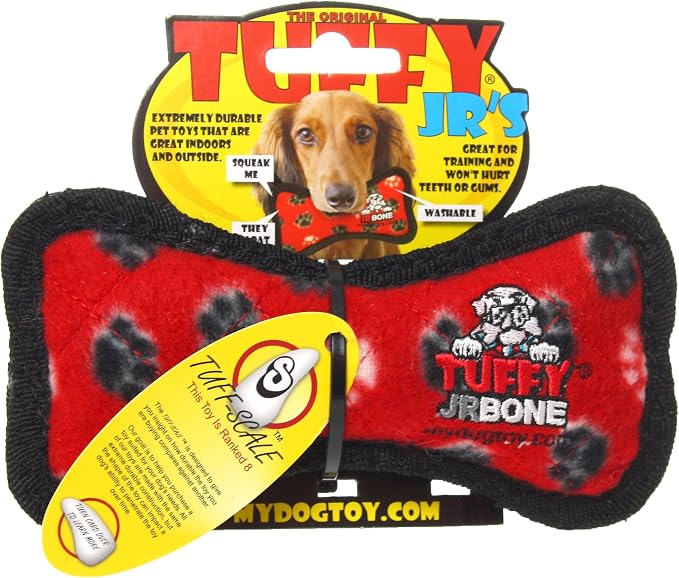 TUFFY® : 2 Pack Bone Dog Toy: Ultra Durable Plush Toy with Multiple Layers & Reinforced Seams, Washable and Floats, Original Construction